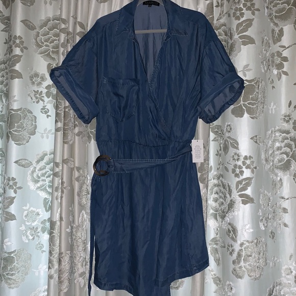 NWT - Eloquii Denim Wrap Dress - Picture 1 of 4